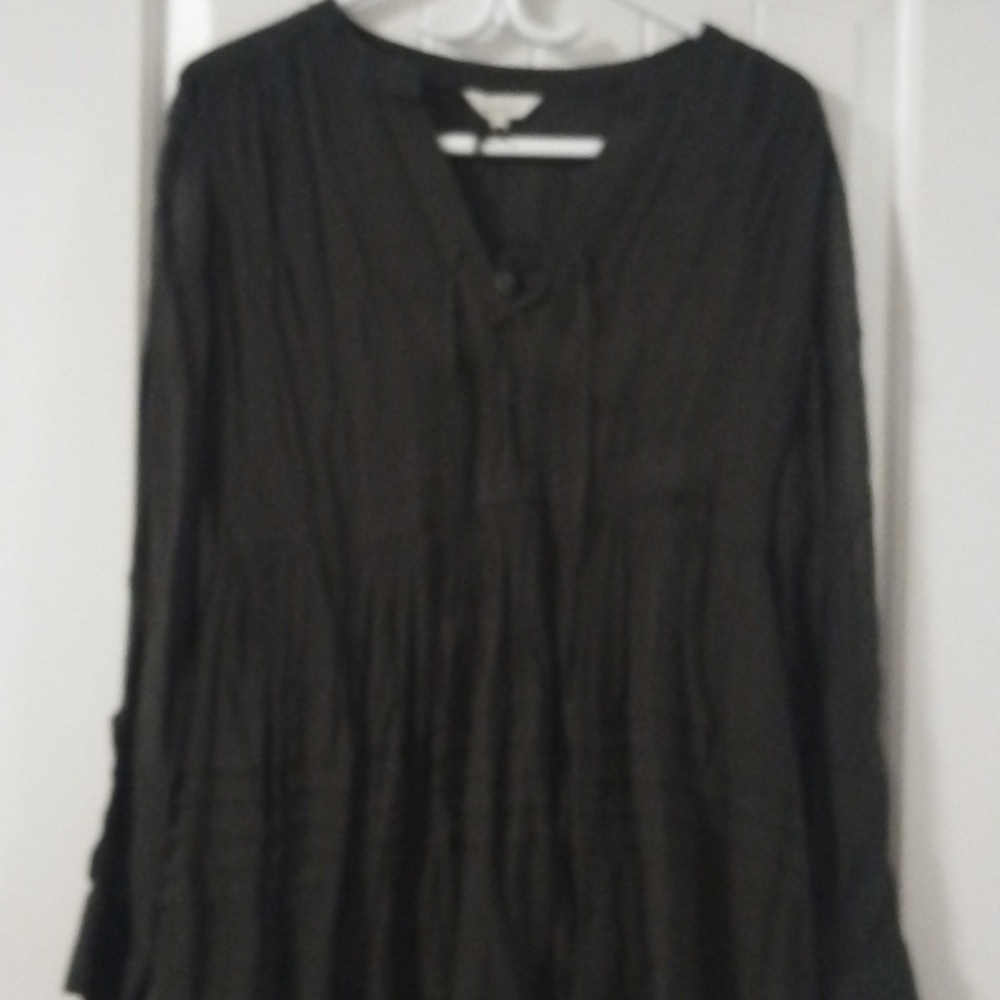 ! A6 Frogbox 38 Dark green v neck sheer dress with lining NWT